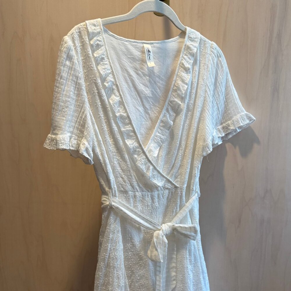 White Mahina Wrap Dress Size L